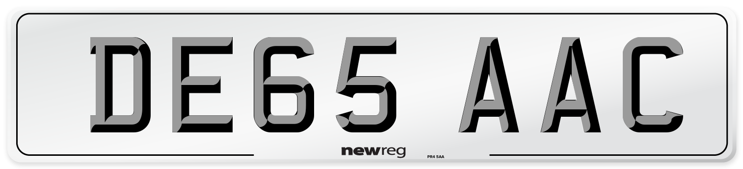 DE65 AAC Number Plate from New Reg